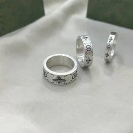 Projektanci luksusu dzwonią srebrne pierścienie dla kobiet mężczyzn vintage prostota pszczoła biżuteria