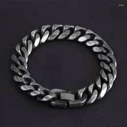 Link Bracelets Cuban Bracelet Men's Tide Titanium Steel Vintage Simple Hip Hop Boys' Niche Design Hand Jewelry Women's