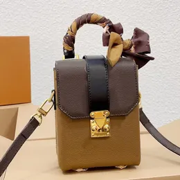 Camera Box Bag Designer Canvas Rivets Handbag Flap Closure with S-Lock Crossbody Women Hardware Cross Body Shoulder Bags Square Purse