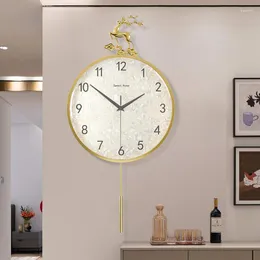 Wanduhren kreative Advanced Clock Design Elektronisch Gold Schlafzimmer Stummes Orologi da Parete Moderno Home Furnier