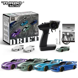 Diecast Model Turbo Racing C61 C62 C63 C64 1 76 2 4 GHz RC Drift CAR Type C z Gyro P21 SVC 4CH Pilot Control Kit Pełny proporcjonalny prezent 230818