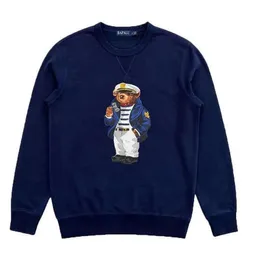 Bluzy męskie Ralph designer męskie bluzy Niedźwiedź Polo Pullover Lauren Plush Cartoon z kapturem z kapturem z kapturem Lose okrągłe szyję nadruk jesienne topy nnew