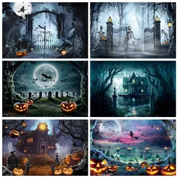 Andra evenemangsfestleveranser Halloween Night P Ography Backdrop Gloomy Woods Graveyard Moon Horrible Cemetery Spooky Banner Bakgrund P O Booth 230818