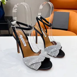 2023 Ankle strap Heeled Sandals Instep rhinestone decoration stiletto Heels women Party Evening shoes open toe luxury designers factory footwear 35-42With box