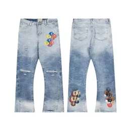 calça jeans de grife calças rasgadas jeans jeans jeans para homens mulheres moda Retro Retro Use solto jeans casual calça calças calças azul m -2xl
