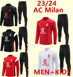 23/24 Ibrahimovic Piatek Kaka Soccer Training Suit Jacket Survetement 22/23 Maillot de Foot Calhanoglu Milan Football Tracksuit Adult Kids
