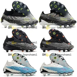 Botas de futebol de qualidade para presentes Phantoms GX elite sg metal picos imóveis chuteiras de futebol para mensagens de couro macio de treinamento confortável malha