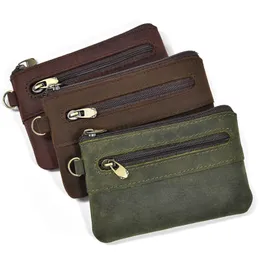 Genuine Leather Bags Zipper Coin Card Purse Real Rfid Holder Clutch Wallets Slots For Men Women Mini Slim 1222189