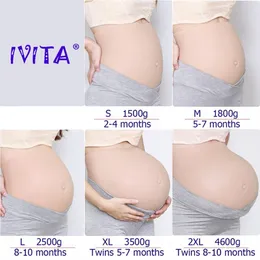 Грудь формы IVITA 100% искусственный силиконовый фальшивый фальшивый беременный мягкий живот Реалистичный силиконовый беременность Жел.
