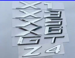 1X Car Styling 3D Chrome Silver X1 X3 X5 X6 GT Z4 Letters Emblem Rear Trunk Boot Badge Logo Sticker For BMW