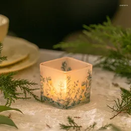 Portabandini a lume di vetro quadrato a foglia di vetro candeliere arredamento decorativo atmosfera Candata del bel tavolo