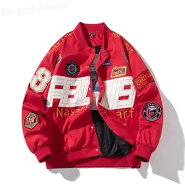 Giacche da uomo Fashion Rightball Uniform Coat hiphop Abbigliamento motociclistico giovane marca con spalla goccia giacca sciolta 230818