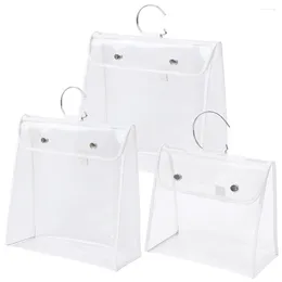 Storage Bags 3 Pcs Transparent Bag Hanging Clear Closet Organizers Home Shoe Purse Holder Rack Handbag Pouch