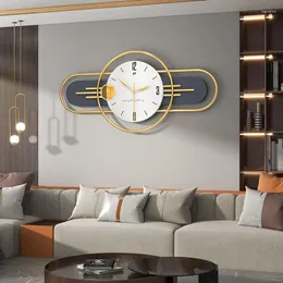 Wanduhren Wohnzimmer Uhr Modernes Design Luxus einseitiger Metallzeiger Digital Stille für Restaurantküche Hanging Uhr