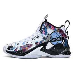 Mens Comfortable Basketball Shoes High Top Youth Professional Training Shoes Children's Casual Sneakers