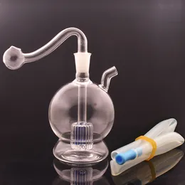 2PCS MOBIUS MATRIX GLASS BONGSオイルバーナーパイプ10mm女性グローブORBバブラー喫煙水パイプダブリグジャツ