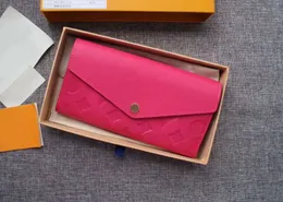 Topp modedesigner plånböcker lyxiga empreinte handväska sarah koppling väskor höga kvalitet blommor bokstäver mynt förföljer män kvinnor pläd korthållare med original box dammväska