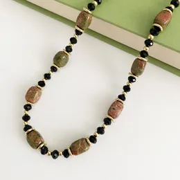 Łańcuchy ręcznie robione kamień naturalny bezcyt onyksowe koraliki Naszyjnik dla kobiet letni wakacyjny biżuteria