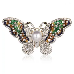 Brooches Fashion Exquisite Rhinestone Butterfly Brooch For Women Luxury Elegance Enamel Pin Clothing Accessories Jewelry Gifts