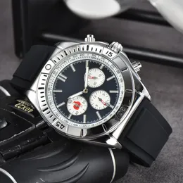 Top Men Watch Quality Navitimer Chronograph Quartz Movement Limited Black Dial 50TH ANNIVERSARY Watch Rubber strap