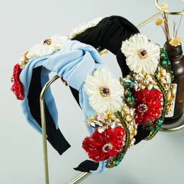 Luxury Crystal Flower Hair Hoop Hairband Vintage Head Bands For Women Girls Ladies FG796