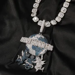 Дизайнерские ювелирные ювелирные изделия с круглым проходом с бриллиантами, полные с VVS Moissanite Diamond Custom Pendants Hiphop