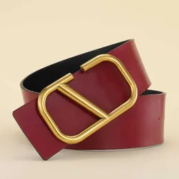 مصمم مبطن حزام عكسه الذهب الكبير v buckle حقيقية البقر أزياء cinturones hombre الأحمر حزام حزام حزام البيت 7 سم 7 سم