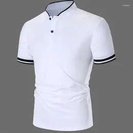 Polos da uomo Summer Casual Short Short Shorted Shirt Office Stand Collar T-shirt Abbigliamento traspirato