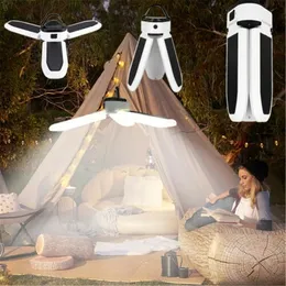 Tragbare Laternen tragbare zusammenklappbare Klee Style 60 LED Solar Lantern wiederaufladbare USB -Campinglichter für Wanderfischerei und Notfall im Freien 230820