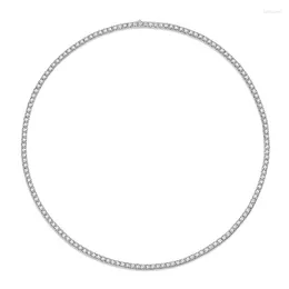 Chains 5mm Round Moissanita Women Tennis Necklace 925 Silver GRA Certificate Laboratory Diamond Engagement Gift