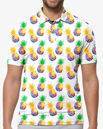 Polos Polos Pineapple Disco Polo T-shirts Art Druku
