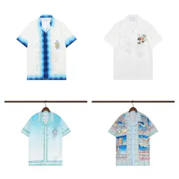 Camisa de designer masculino Summer Summer Manga Casual Button Up Shirt Shirt Style Style Roupas de camiseta respirável M-3xl