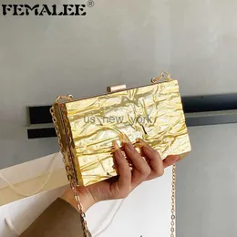 Borse da sera 2022 Designer di tendenza Gold Silver Pvc Box Box Design Party Frizione Griviglia a tracolla Borse in metallo e borse in metallo HKD230821