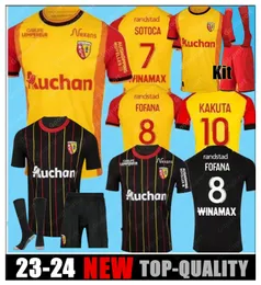 2324 Maillot Rclenss Soccer Jerseys Home Yellow Saint-Barbe Special Kakuta Openda Ganago Sotoca Fofana Football Shirt 2023 2024 Kids Notre Sang Estor