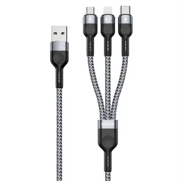 جديد 3 في 1 USB Type C Cable Fast Charging Cable 3in1 Micro USB Type-C Charger Cable for iPhone 14 13 Pro Max Samsung Xiaomi Huawei