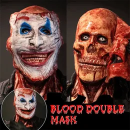 Partymasken Halloween Doppelschicht zerrissene Maske Bloody Horror Skull Latex Scary Cosplay Mascaras Halloween Dekoration 230818