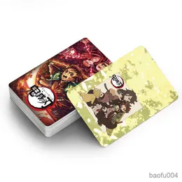 Gry karciane 30pcs Demon Slayer Japońskie karty anime mini gier karciane z pocztą Pudełko Zestaw podarunkowy dla chłopców i dziewcząt 2023 zabawki R230821