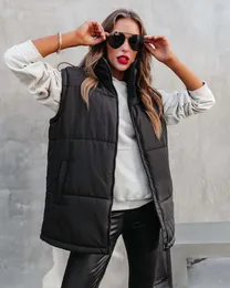 2023 new designer women's autumn and winter zipper fashion warm coat stand collar cotton-padded vest