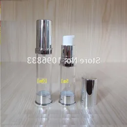 10 ml di bottiglia sottovuoto 10 g, confezione di lozione cosmetica Silver Airless Pump Packing 50pcs/Lotto EKEDC