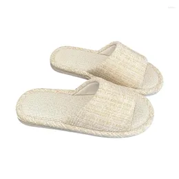 Cute Linen Women Sandals Cotton Slippers Non-slip Shoes Thick Soft Sole Indoor Bedroom Female Floor Winter 59