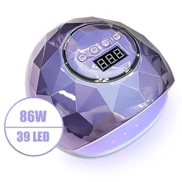 Suszarki do paznokci 86 W Lampa Lampa Lampa LED suszarka do paznokci do manicure z 39 szt. LEDS Szybkie suszenie lampki do suszenia paznokcia Lampka utwardzająca dla wszystkich lakierów żelowych 230821