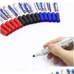 Markers Wholesale Black Red Blue Erasable Whiteboard Pens Office School Point 0.1Inch Smooth Writing Pen Dh1326 Drop Delivery Busine Otbbz
