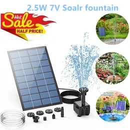 Garden Decorations 25W Solar Fountain Pump with 6Nozzles and 4ft Water Pipe Powered for Bird Bath Pond Other Places 230818
