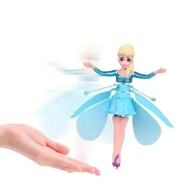 ElectricRC Aircraft est Mini RC Drone Helicopter Infrared Induction Flyings Quadcopter Dolls Magical Princess Cute LED Light Fly Toys Birthday 230821