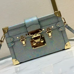 Мини-сумка-коробка Жесткий багажник-сумка-сумка Женская модная большая сумка Дизайнерская сумка Косметичка Высокое качество зеркала Роскошная сумка через плечо из крокодиловой кожи Ящерица