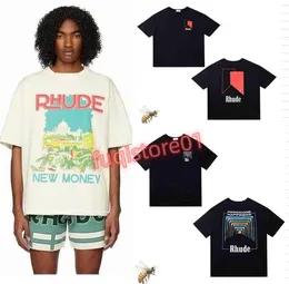 夏のrhudeブランド印刷されたTシャツの男性女性ラウンドネックTシャツ春夏ハイストリートスタイル品質トップティーリュードアジアサイズS-XL G1