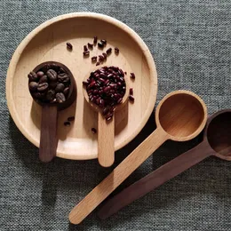 Kaffescoops hem svart valnöt mätsked set kök långt och kort handtag träverktyg