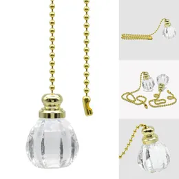 Lampy wiszące kryształowy styl łańcuchowy uchwyt sznurka światła przełącznik lampy sufitowe wentylatory w fan łazienka