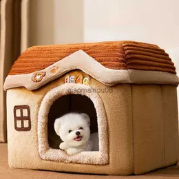 その他のペット用品Cawayi Kennel Winter Warm Pet Cat Bed Castle House Detachable Washable Soft Cat Cushion Bed for Smell Dogs Cats Pet Supplies HKD230821