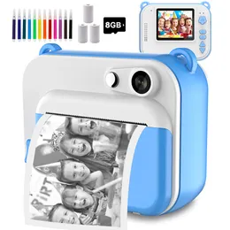 Film Cameras Children's Instant Print Camera With Thermal Printer Kids Digital Po Camera Girl's Toy Child Camera Video Boy's Birthday Gift 230818